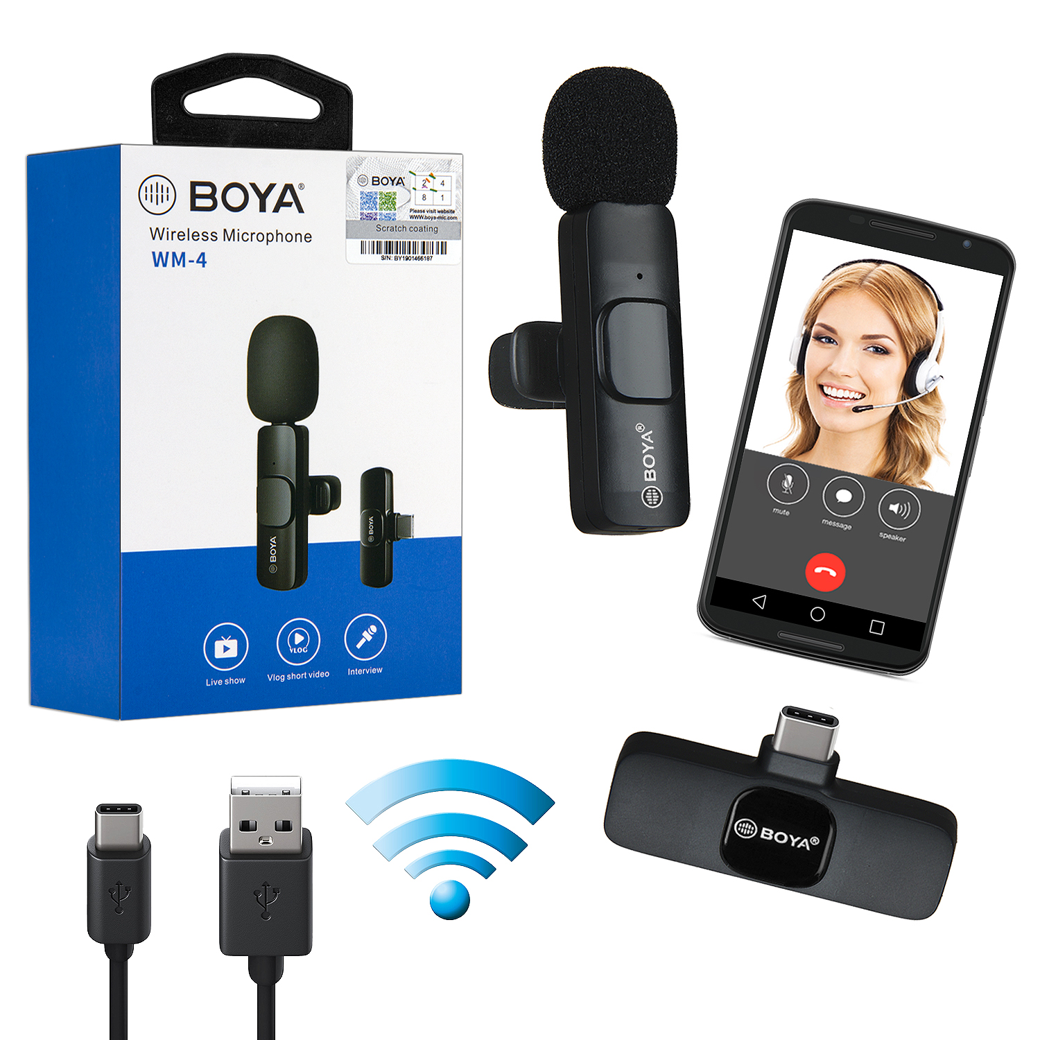 Микрофон накамерный BOYA WM-4 Type-C (100шт/кор)