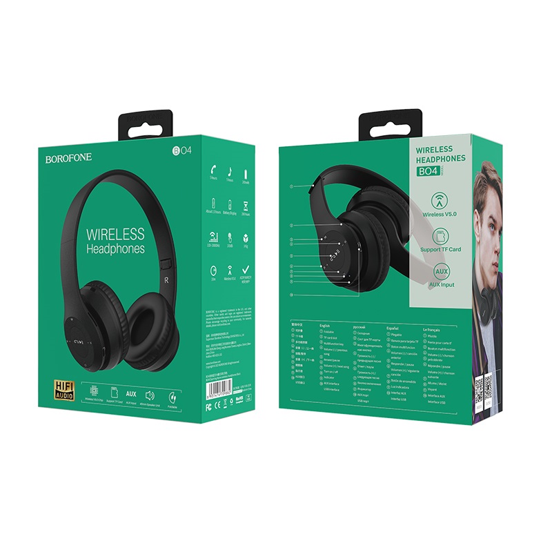 Наушники BO4 Bluetooth Borofone черные