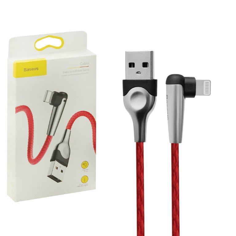 Кабель USB Lightning 1m 2.4A Г-образный Sharp-bird Mobile Game Cable Baseus красный