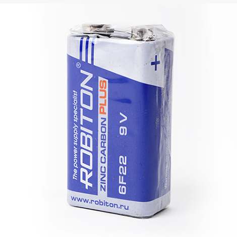 Батарейка солевая ROBITON 6F22 9В б/бл