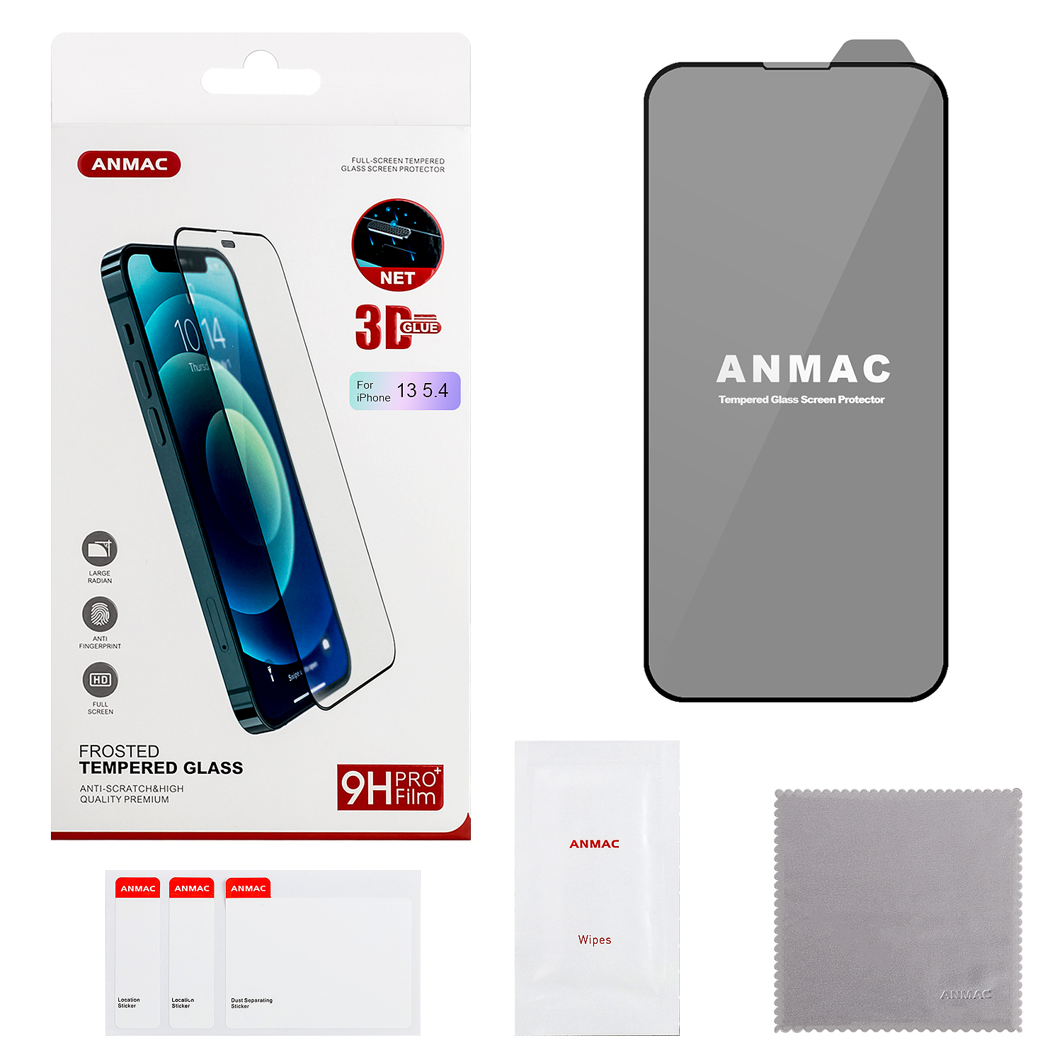 Защитное стекло iPh 13 Mini ANMAC 3D матовый Арт. 1137242