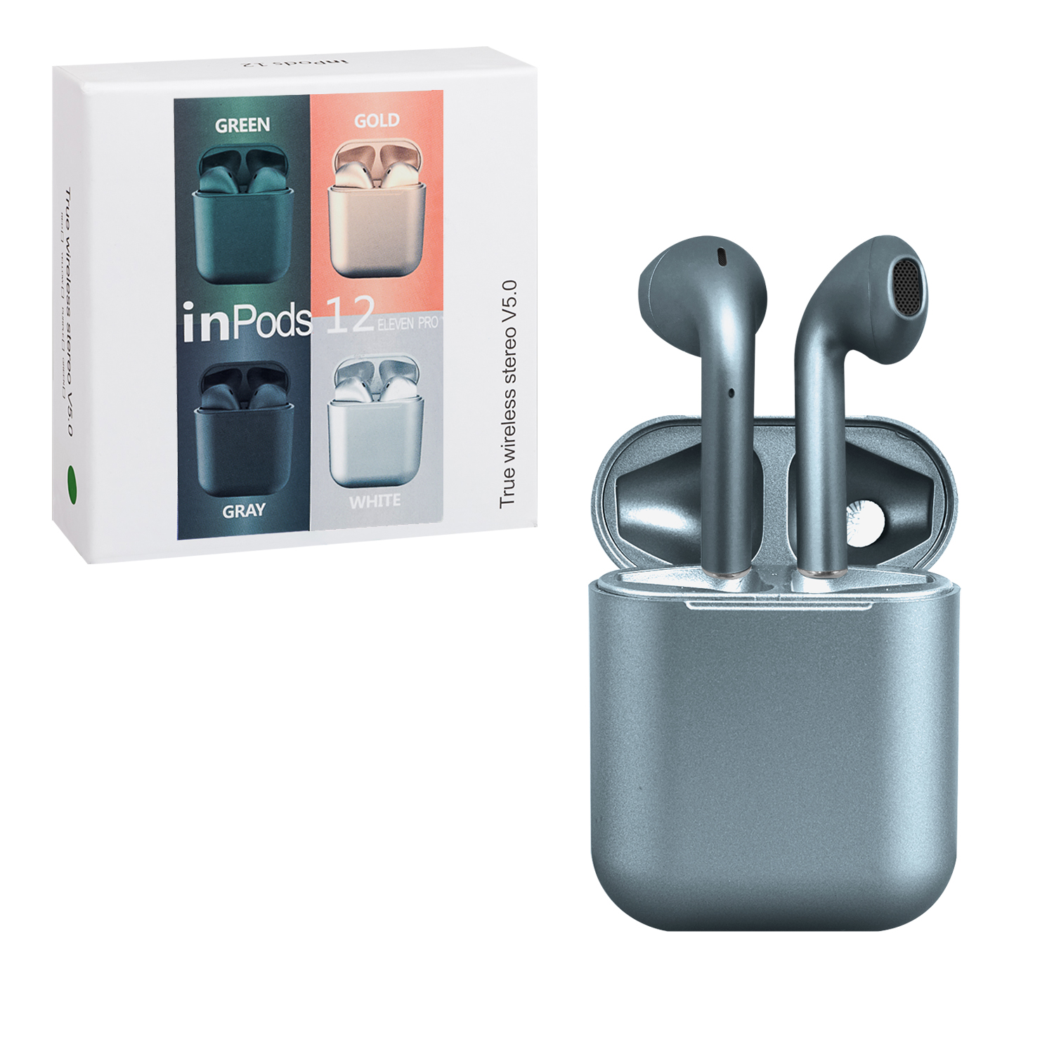 Гарнитура Bluetooth 12 Inpods Macaron Metalic OG серый