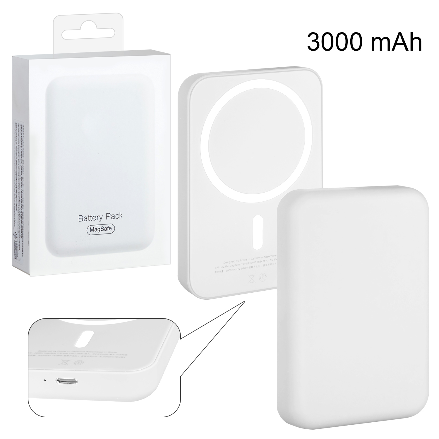 Беспроводное зарядное устройство Magsafe магнитное 3000mAh 5W