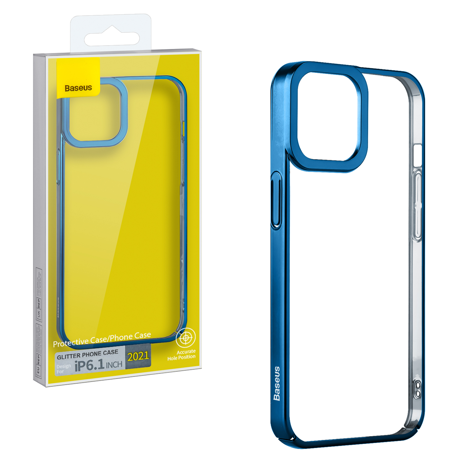 Чехол iPh 13 (6.1) Glitter Phone Case Baseus синий