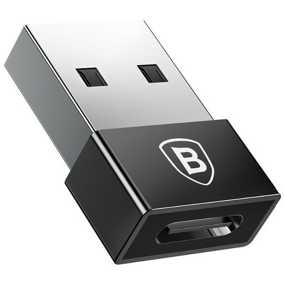 Переходник USB на Type-C 2.4A Baseus черный CATJQ-A01
