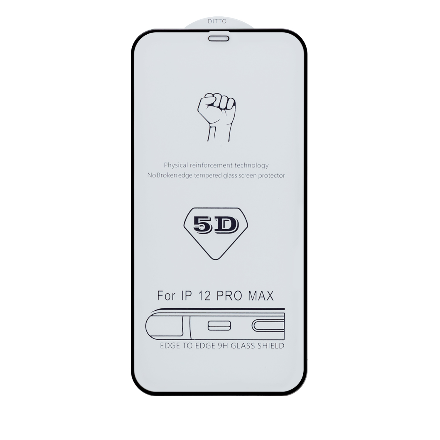 Защитное стекло iPh 12 Pro Max (6.7) 5D 0.33 mm без упаковки (без возврата и обмена)