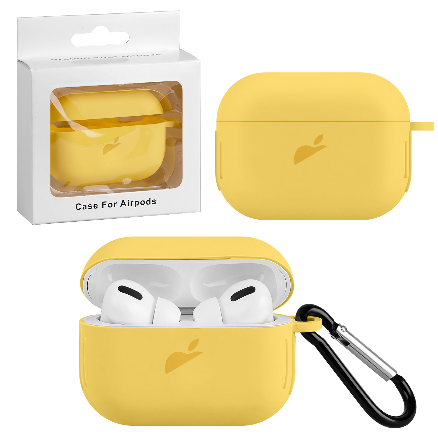 Чехол Apods Pro Silicon Case APL Yellow (c LOGO)