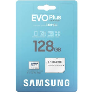 Micro SD 128GB Samsung Class 10 Evo Plus A2 V30 4K (130 Mb/s) + SD адаптер