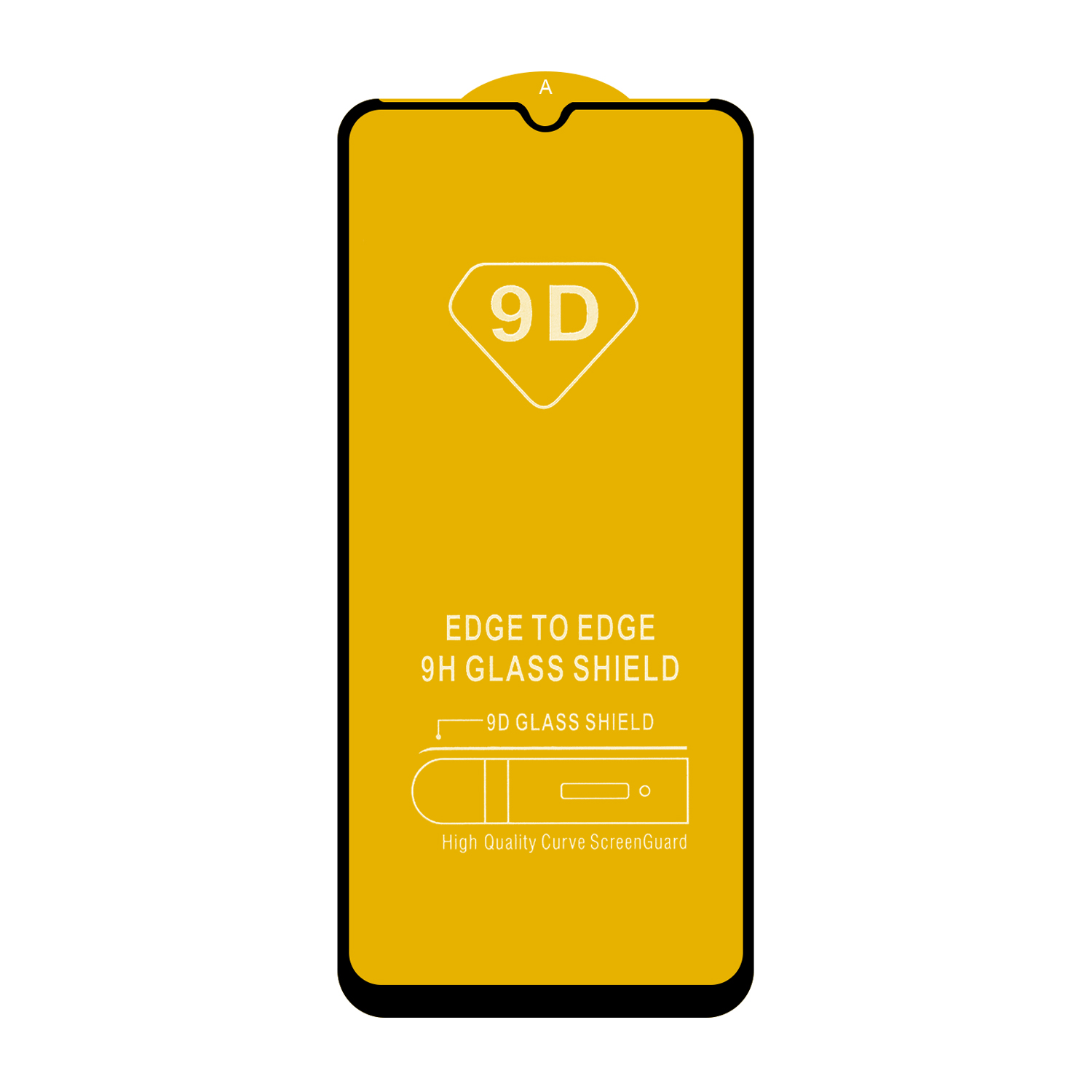 Защитное стекло Samsung A03/A03S с рамкой 9H Full Glue без упаковки