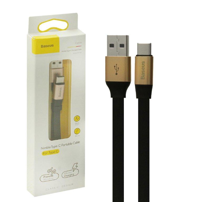 Кабель USB Type-C 23CM 2A Baseus черный с золотом