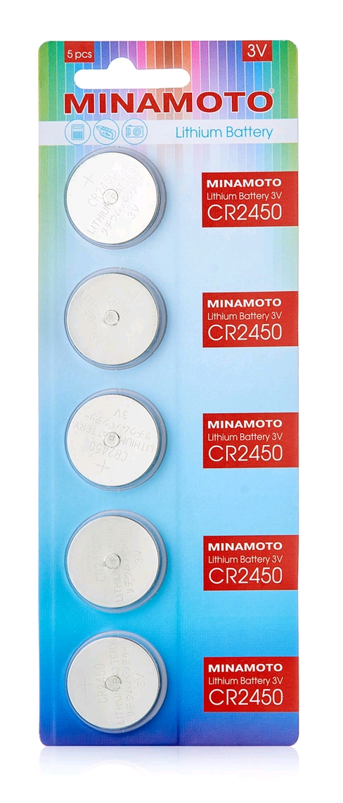 Батарейка Minamoto CR2450 BL5 Lithium 3V (5/100/5000) 5 шт/блистер