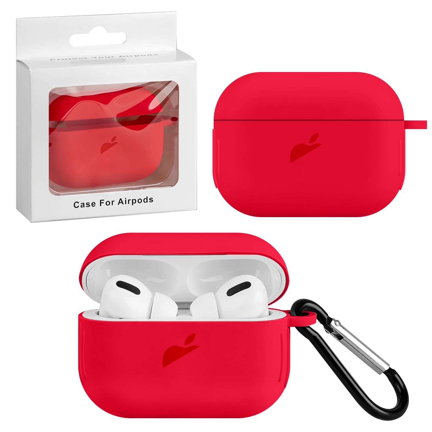 Чехол Apods Pro Silicon Case APL Red (c LOGO)