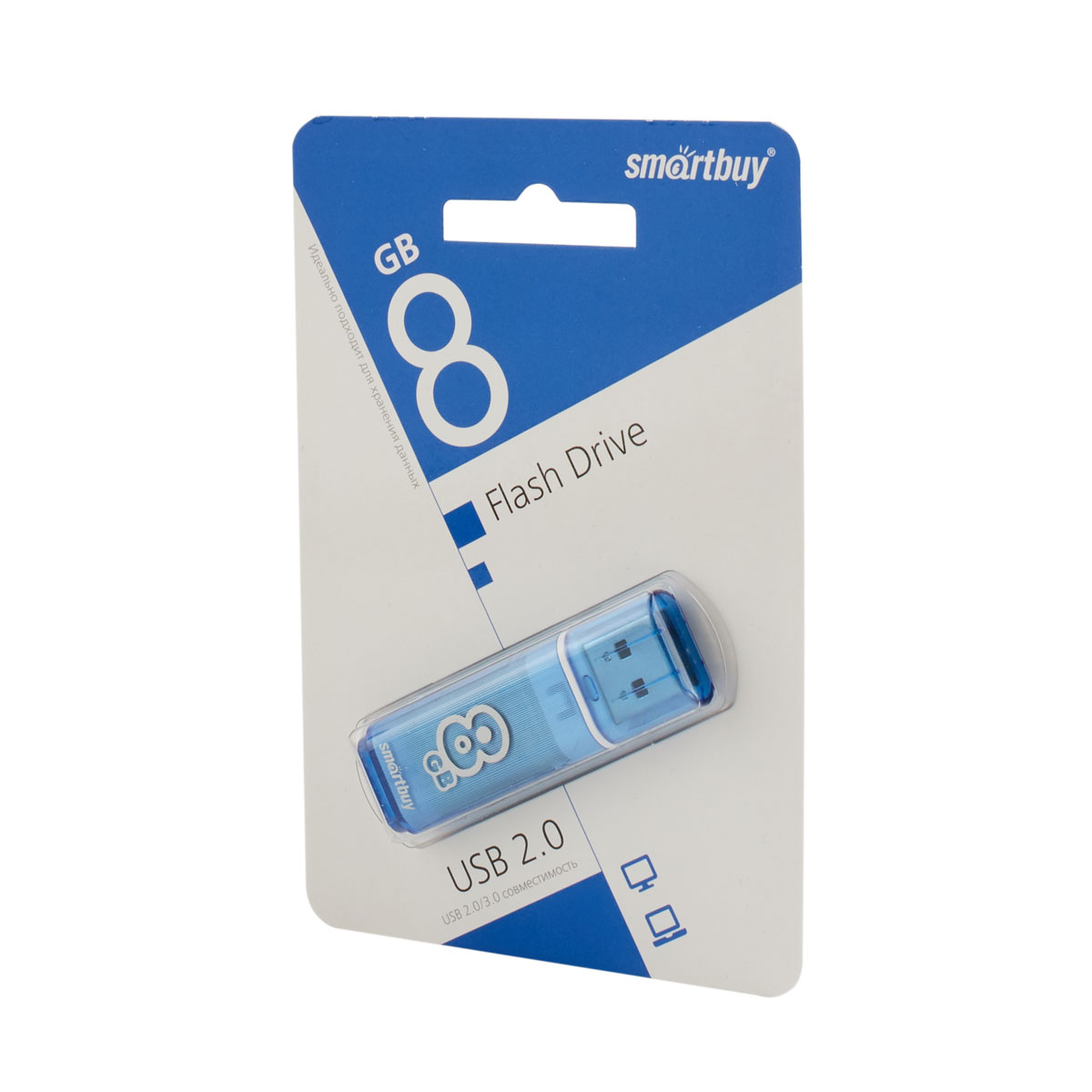 USB накопитель 8 GB Smart Buy Glossy Series Blue