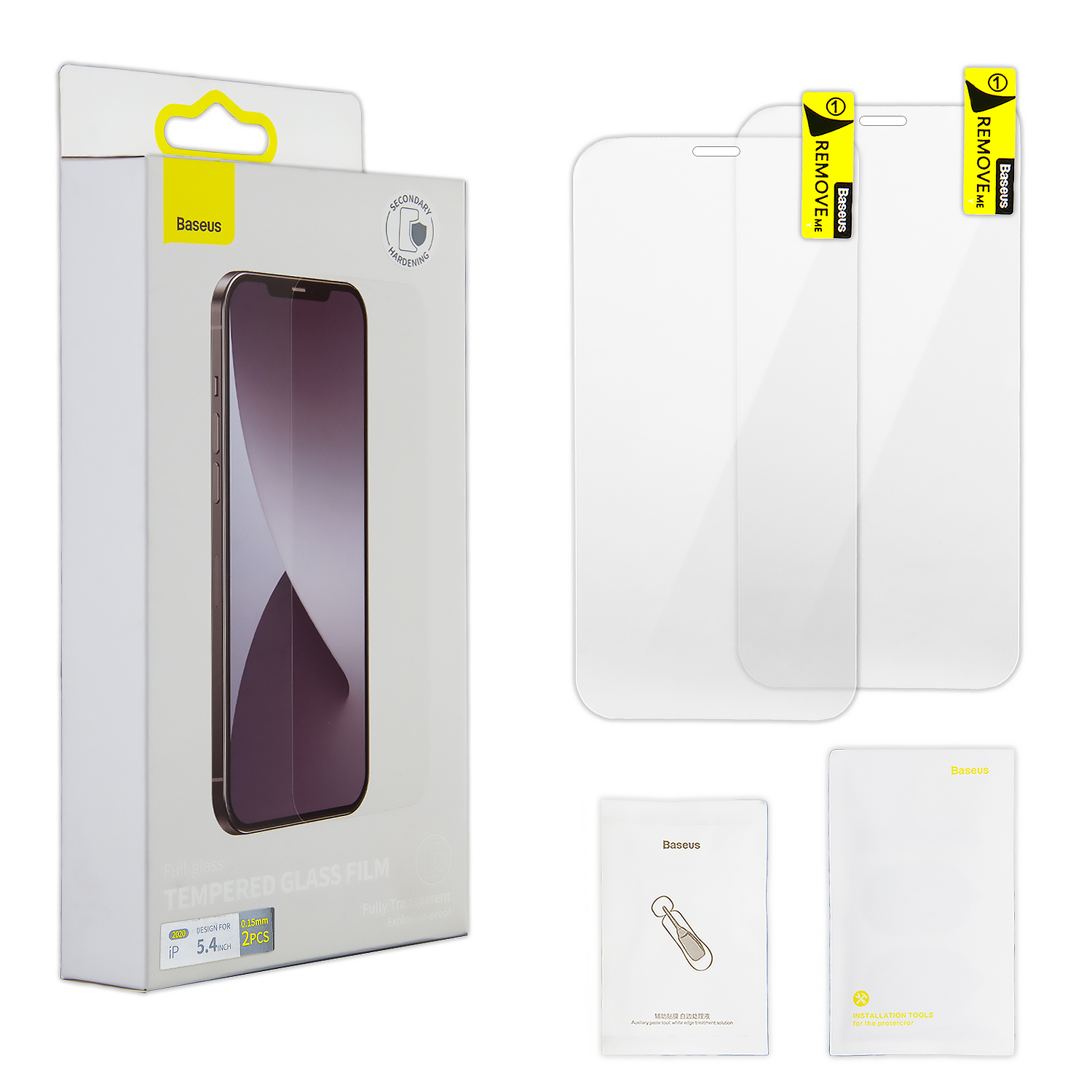 Защитное стекло IPH 12 Mini (5.4) Baseus Tempered glass film 0.15 mm 2 шт