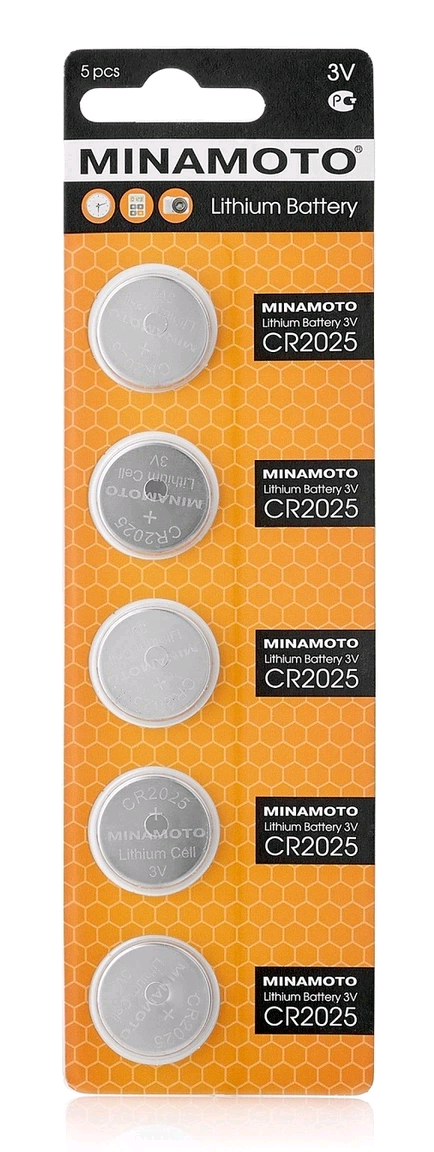 Батарейка Minamoto CR2025 BL5 Lithium 3V (5/100/5000) 5шт/блистер