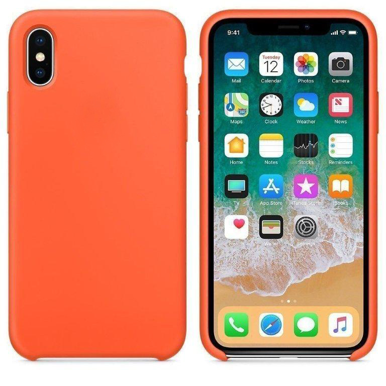 Чехол Iph X Silicon Case 100% ORG Spicy Orange (c LOGO)