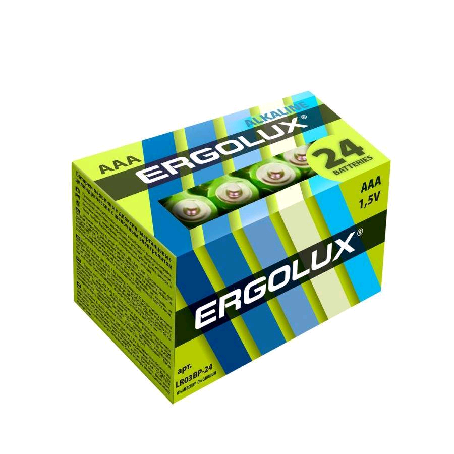 Батарейка Ergolux LR03 AAA BOX24 Alkaline 1.5V (24/480)