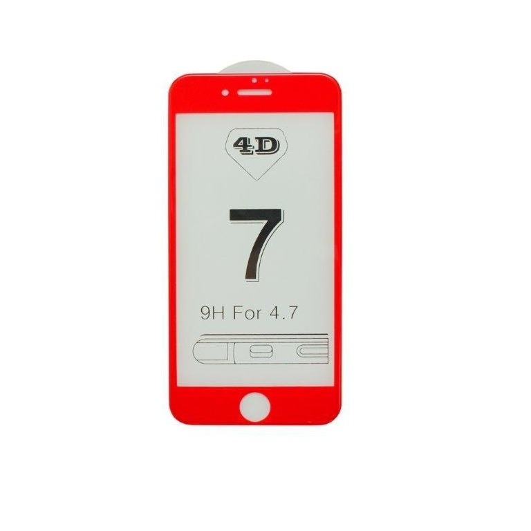 Защитное стекло IPh 7/8 3D 0.3mm красное