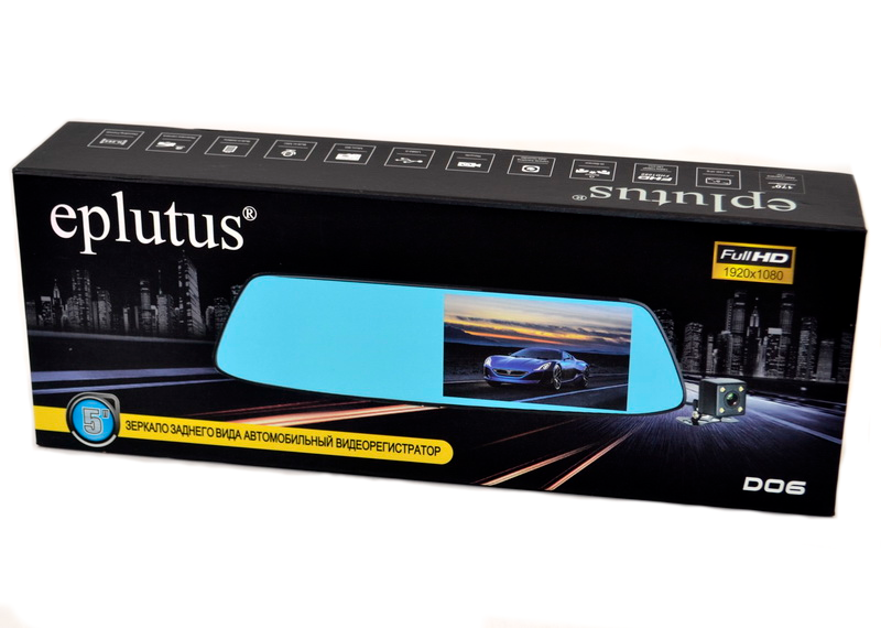Автомобильный видеорегистратор-зеркало Eplutus D06