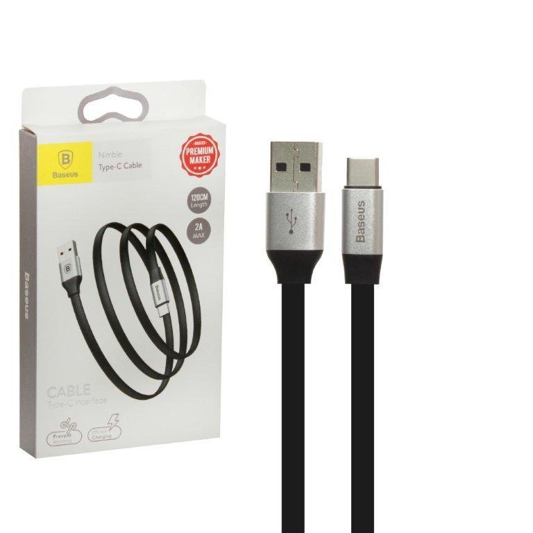 Кабель USB Type-C 1.2m 2A Nimble Portable Cable Baseus черный с серебром