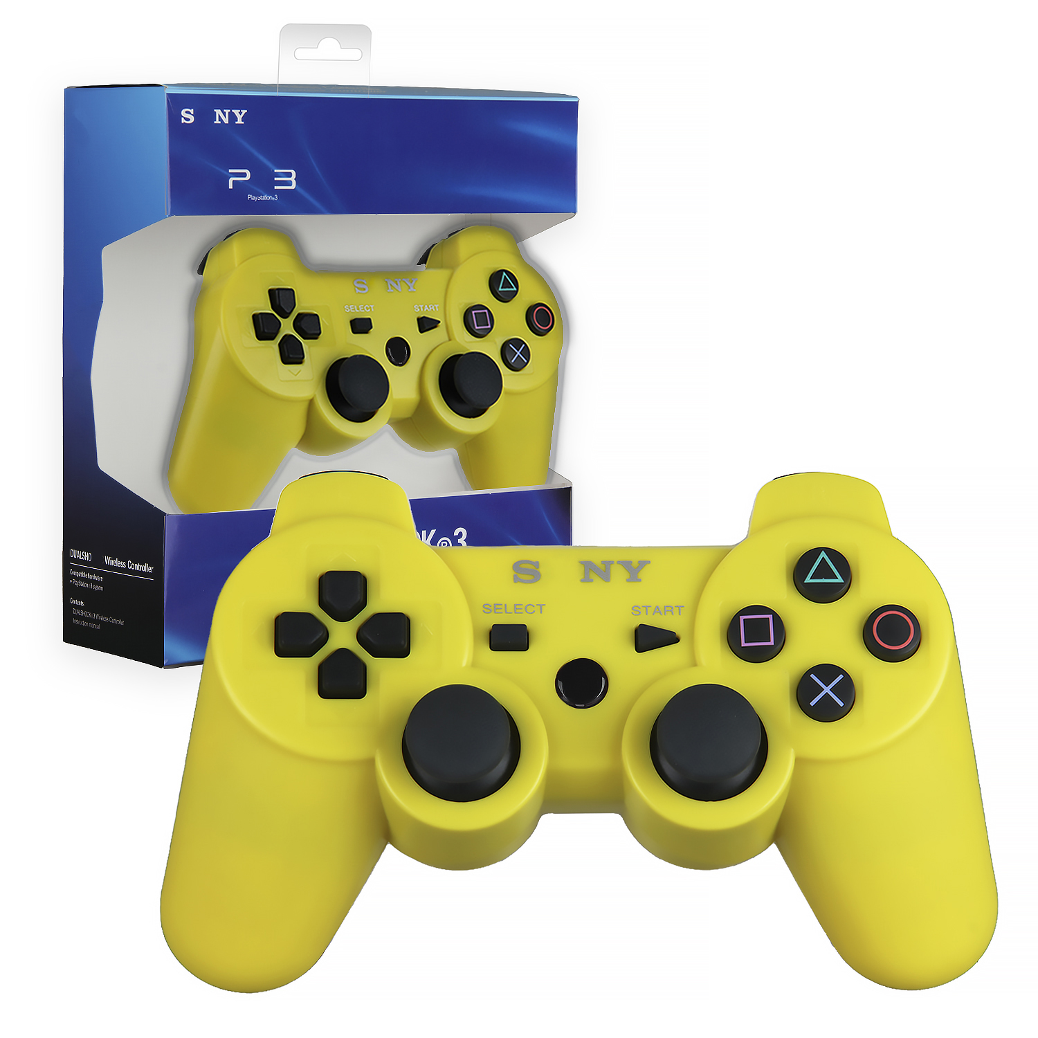 Джойстик PS3 (Bluetooth) беспроводной желтый