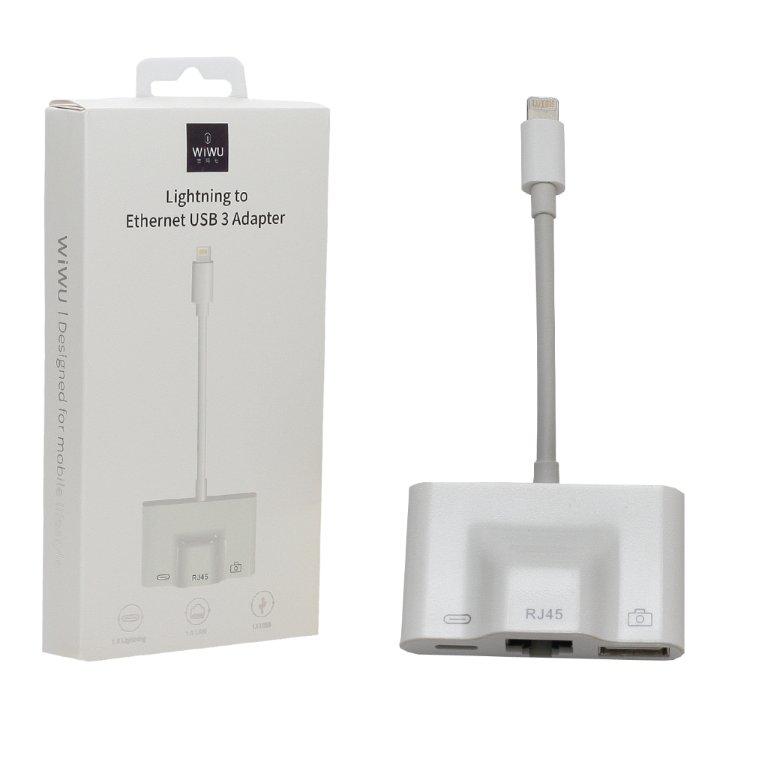 Переходник IPh 3 в 1 (LAN + IPh + USB) wiwu A3LRU