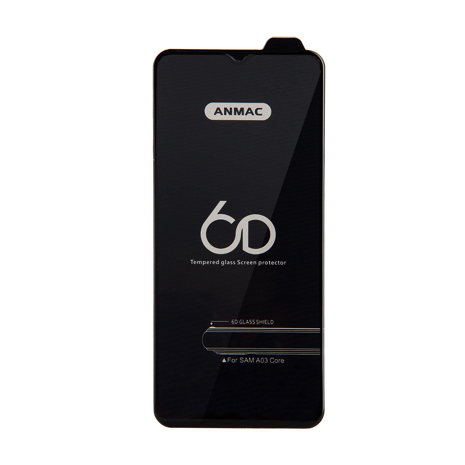 Защитное стекло SAM A03 Core Anmac 6D Black без упаковки Арт.1137180