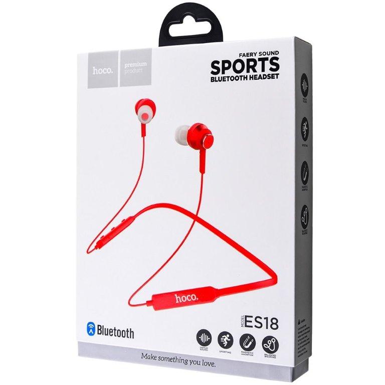 Наушники ES18 Bluetooth Sport Earphone HOCO красные