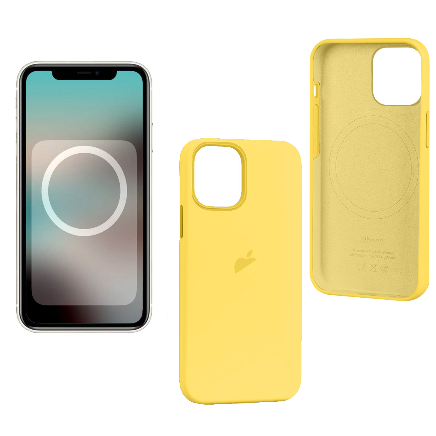 Чехол iPh 13 Mini Silicon Case 100% ORG Lemon Zest (MagSafe + анимация NFC) c LOGO