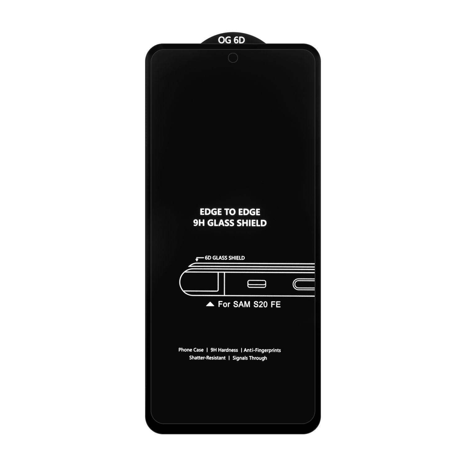 Защитное стекло Samsung S20 FE Black 6D без упаковки