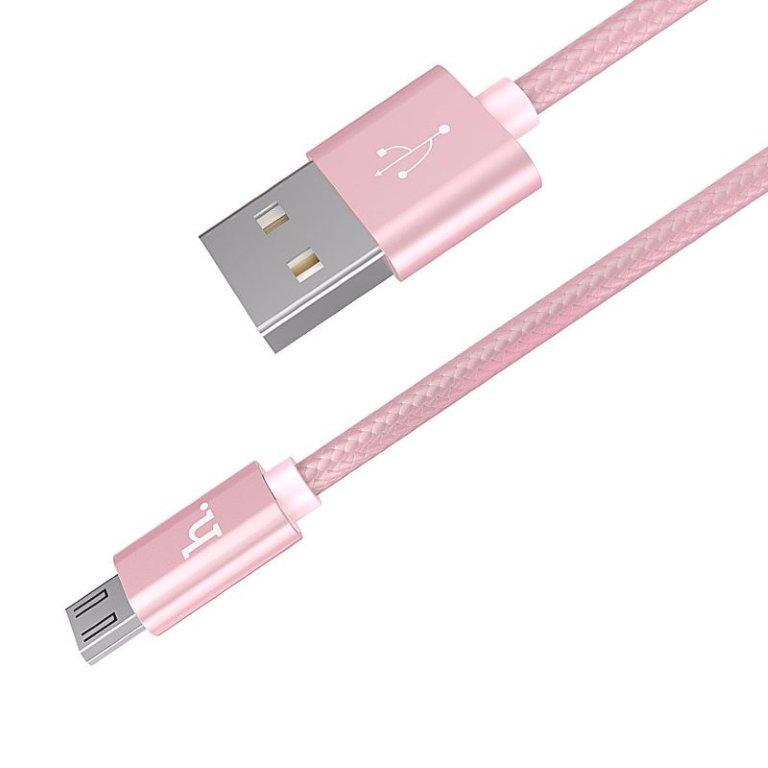 Кабель X2 USB Micro USB 1M HOCO розовый
