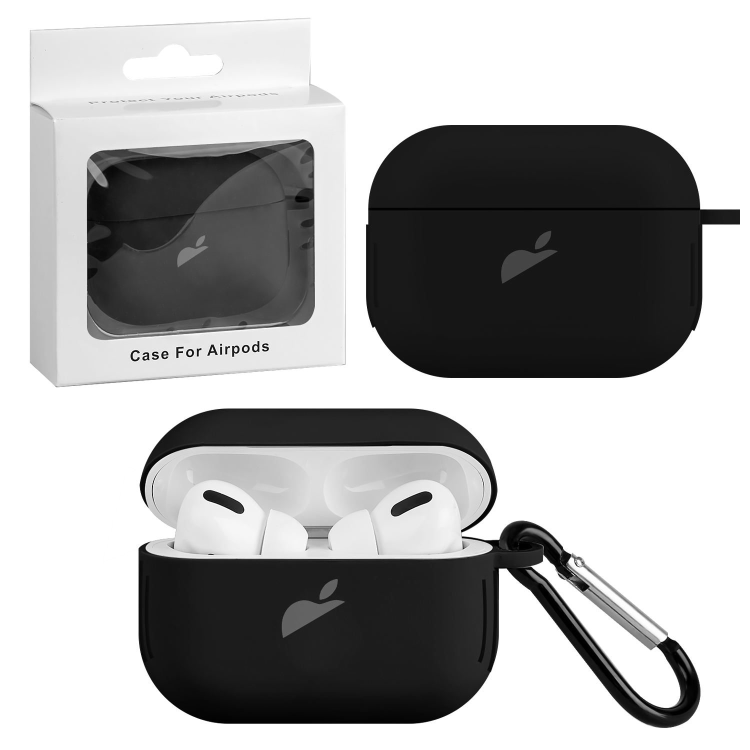 Чехол Apods Pro Silicon Case APL Black (c LOGO)