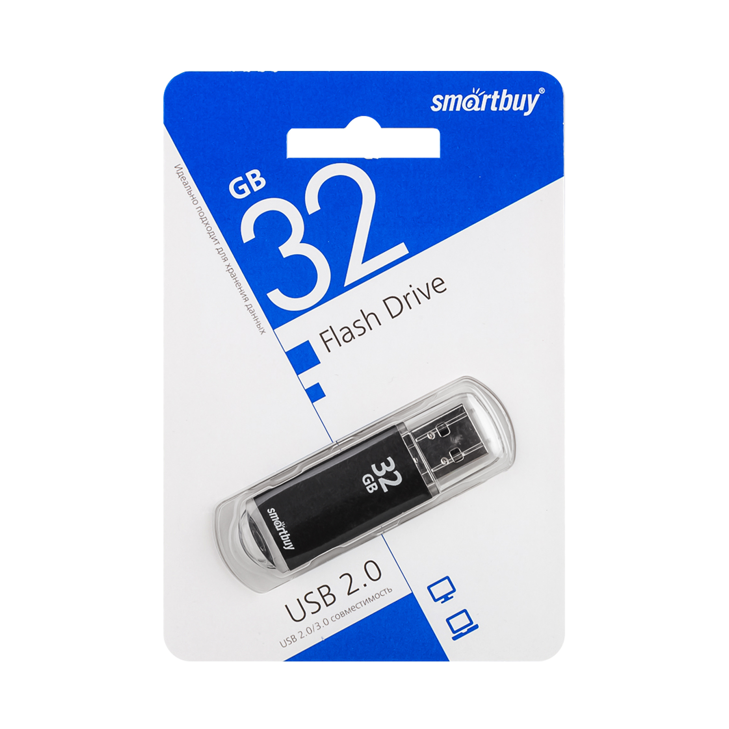 USB накопитель 32 GB Smart Buy V-Cut Black