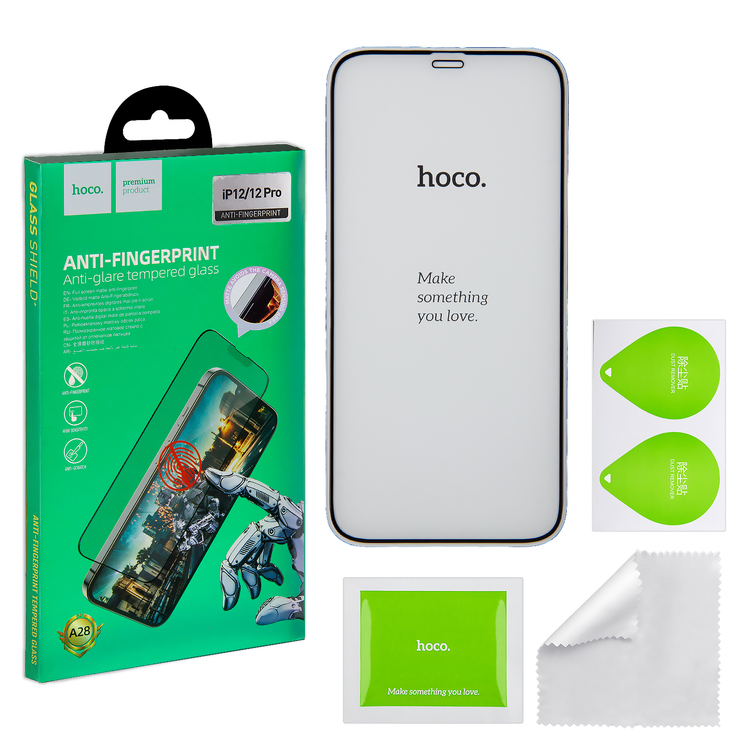 Защитное стекло IPH 12/12 Pro (6.1) Anti Fingerprint A28 HOCO
