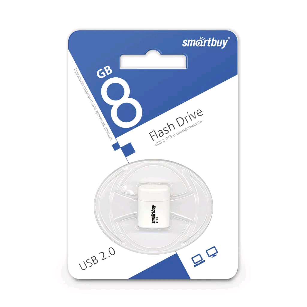 USB накопитель 8 GB Smart Buy LARA White