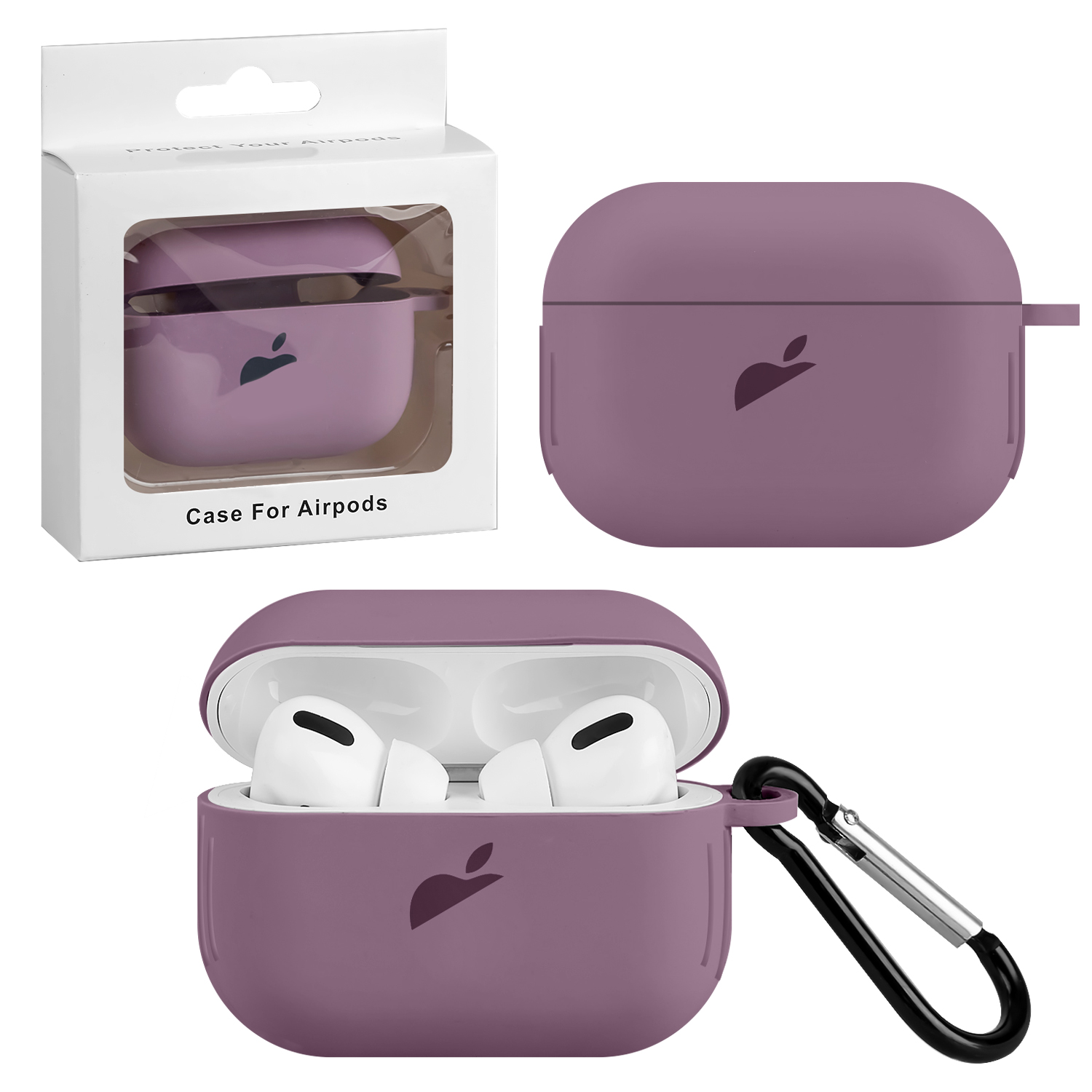 Чехол Apods Pro Silicon Case APL Blackcurrant (c LOGO)