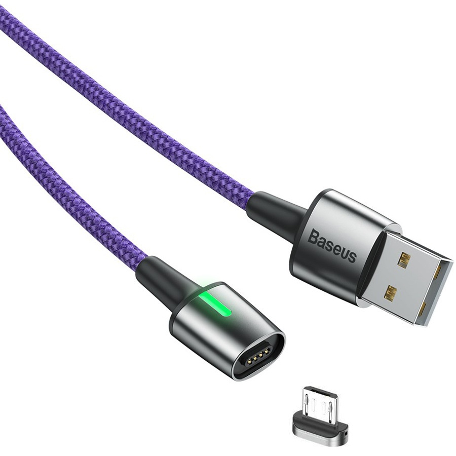 Кабель USB Micro USB магнитный Zinc Macneyic Baseus фиолетовый