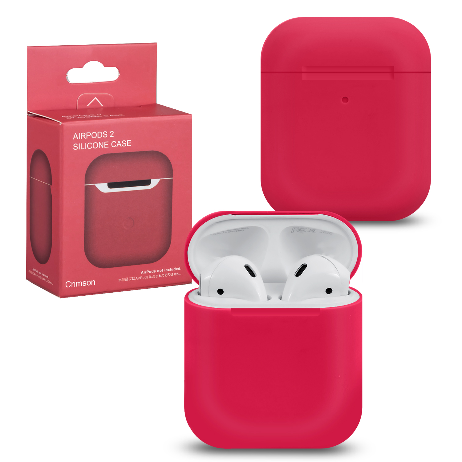 Чехол APods 1/2 Silicone Crimson #12