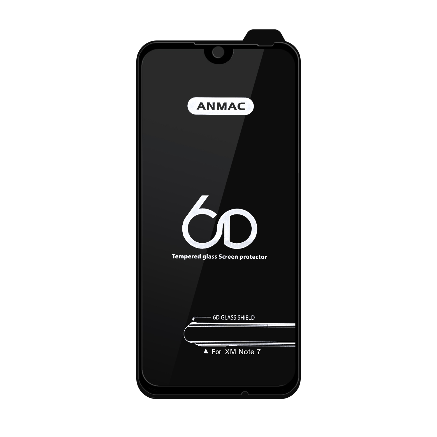 Защитное стекло XM Note 7 Anmac 6D Black без упаковки Арт.1137277