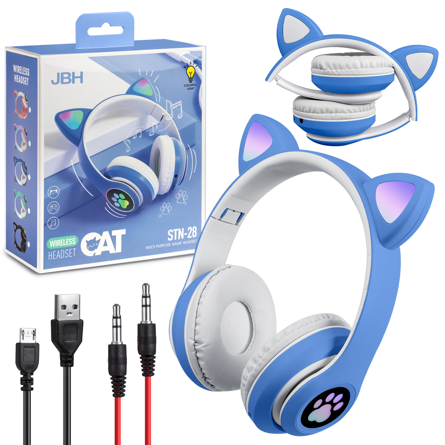 Наушники Bluetooth STN-28 JBH синие (60шт/кор)