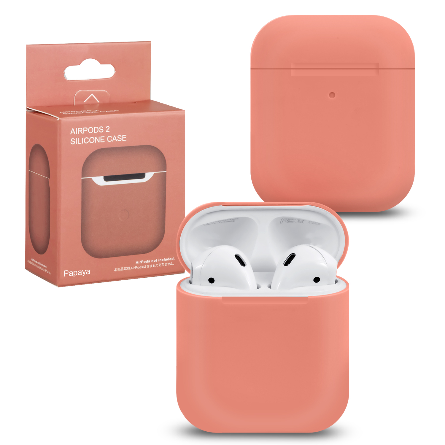 Чехол APods 1/2 Silicone Papaya #2