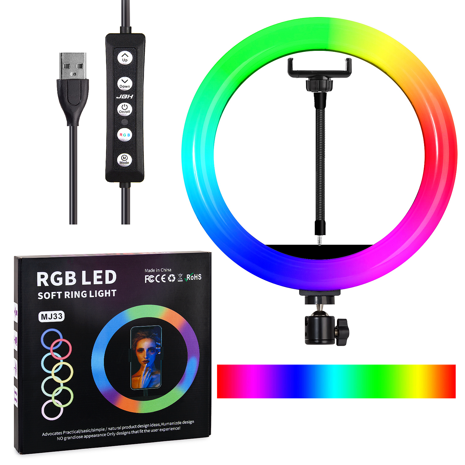 Селфи кольцо 33СМ MJ33 13" RGB JBH (20шт/кор)