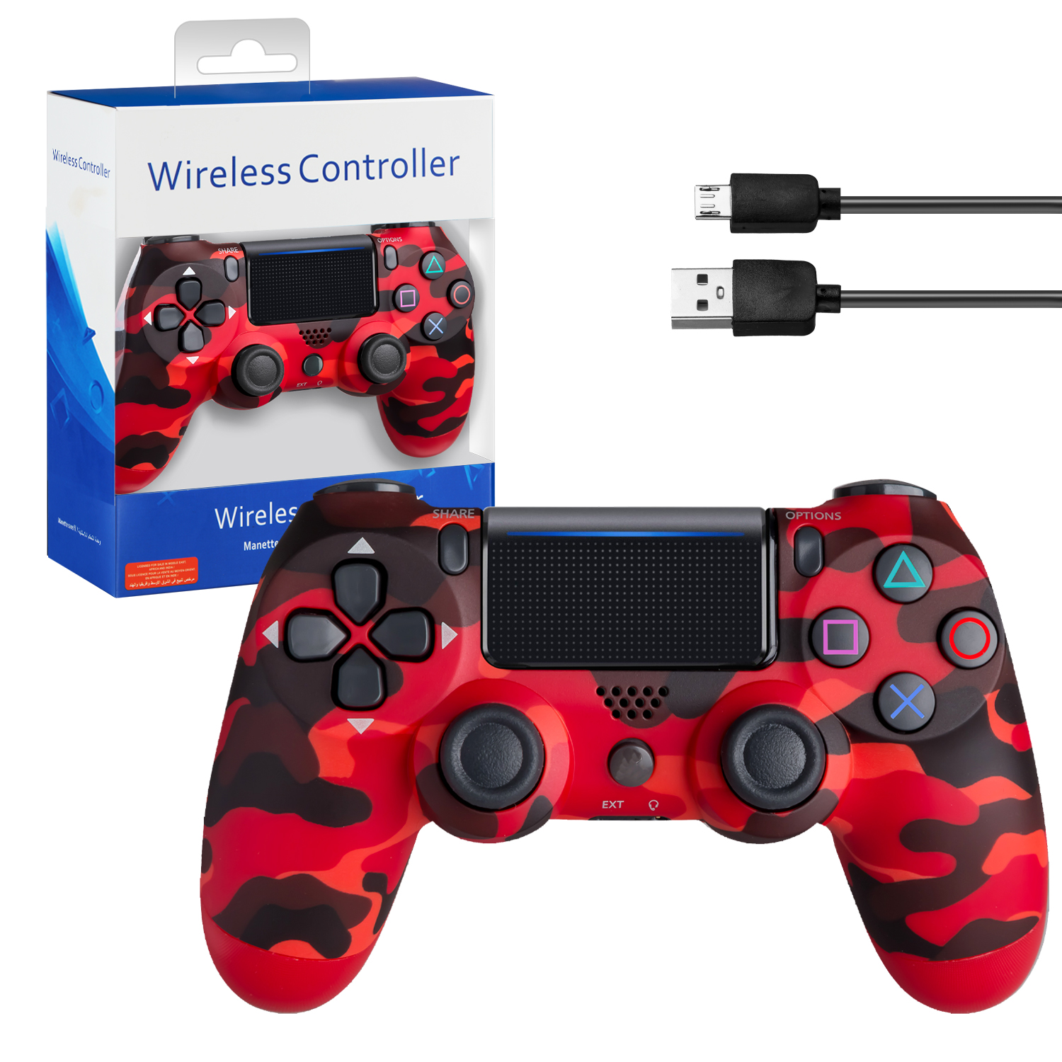 Джойстик PS4 DualShock беспроводной AA красный хаки (no logo)