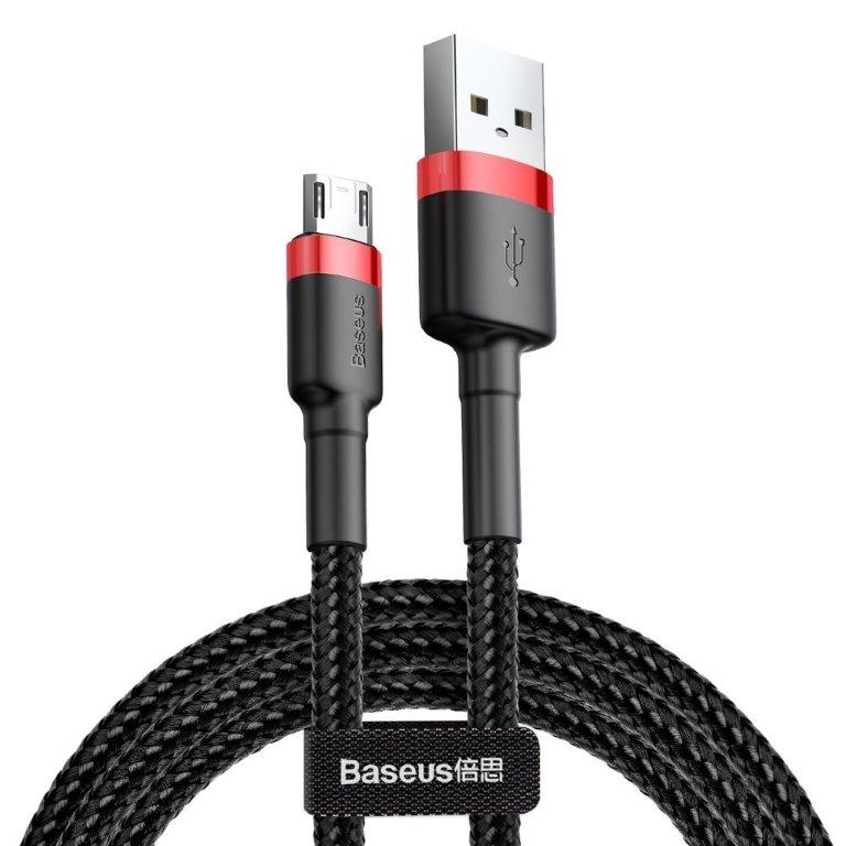 Кабель USB Micro USB 2M 1.5A Cafule Cable Baseus черный с красным CAMKLF-C91