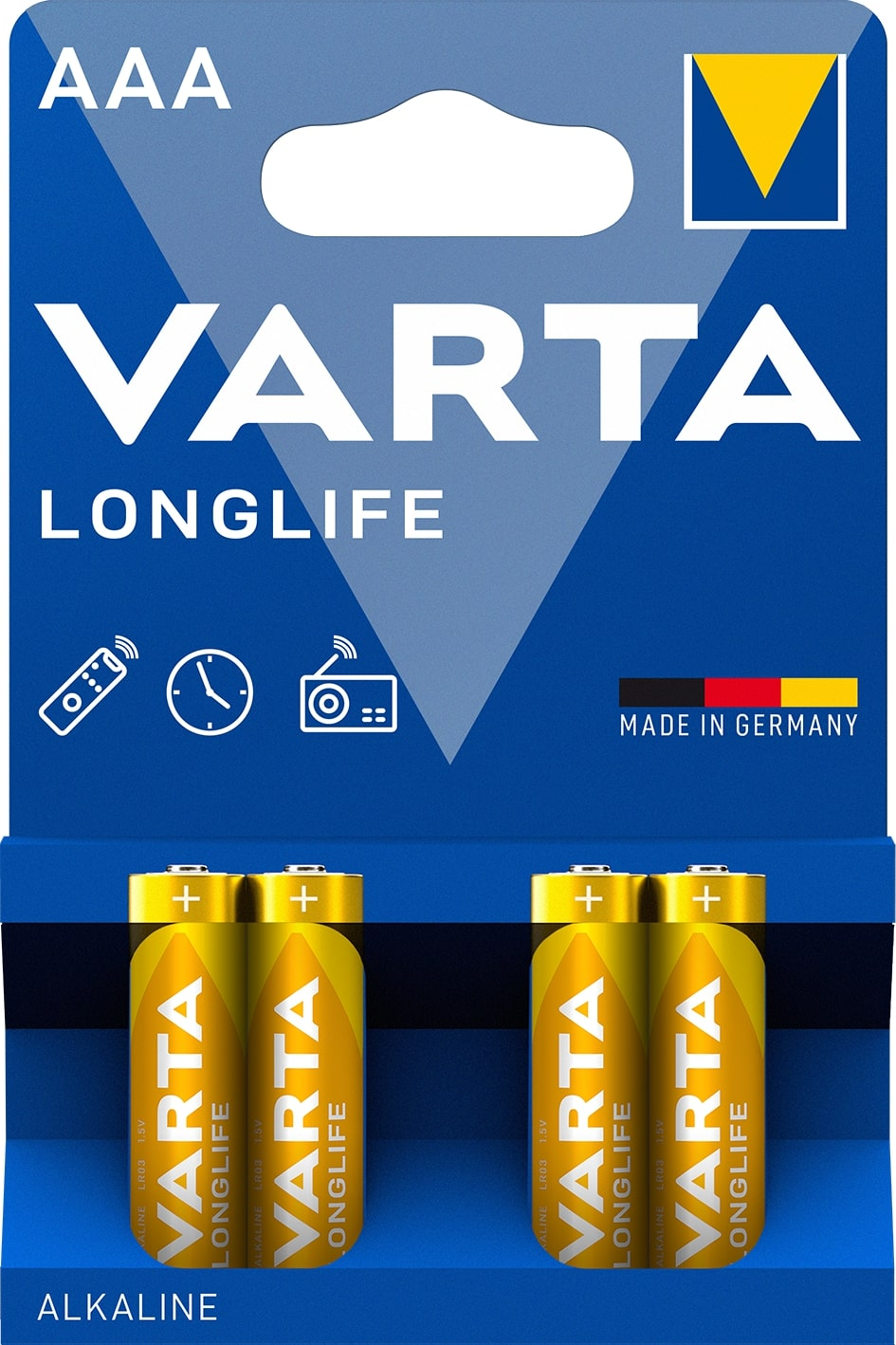 Батарейка Varta LONGLIFE LR03 AAA BL4 Alkaline 1.5V (4103) (4/40/200)