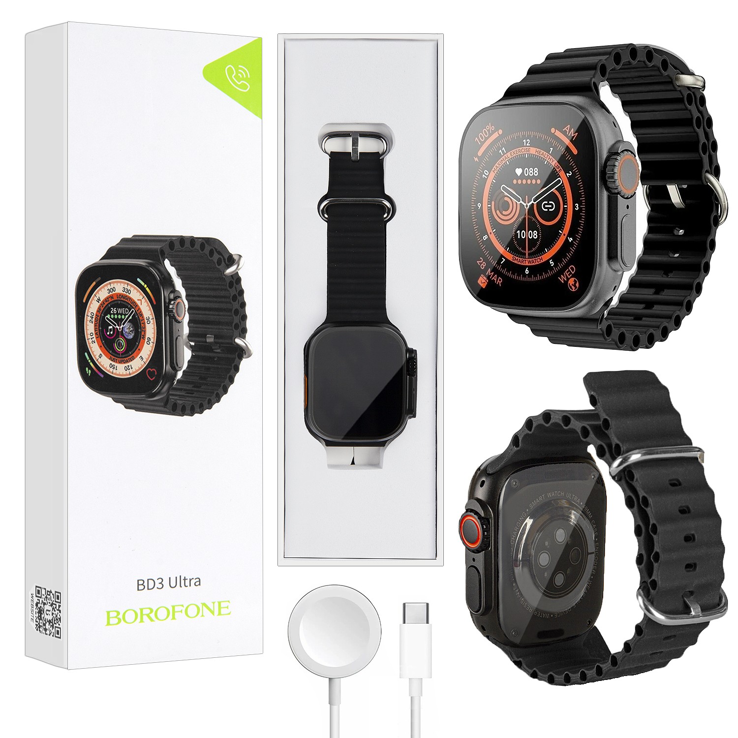 Часы smart watch BOROFONE BD3 Ultra черный