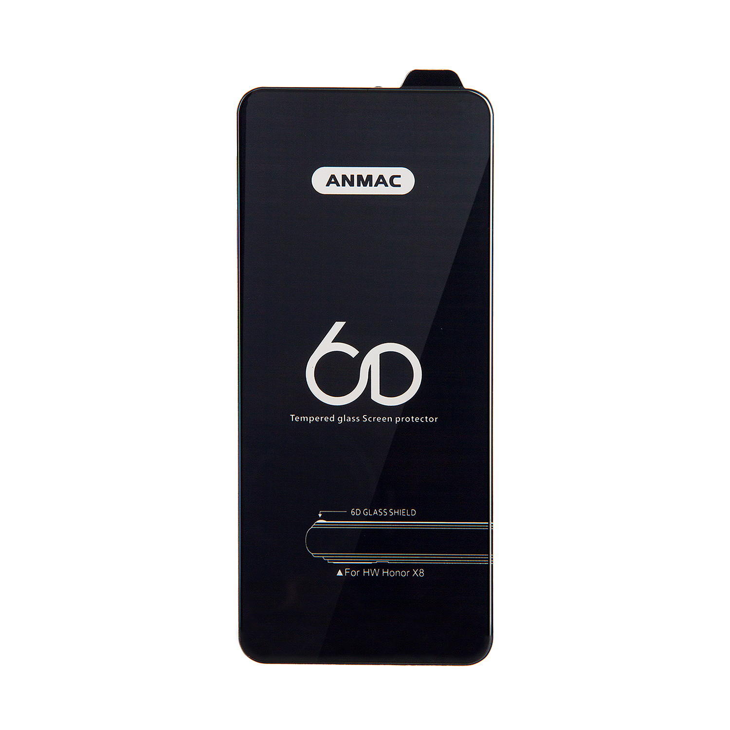 Защитное стекло HW Honor X8 Anmac 6D Black без упаковки Арт.1137101