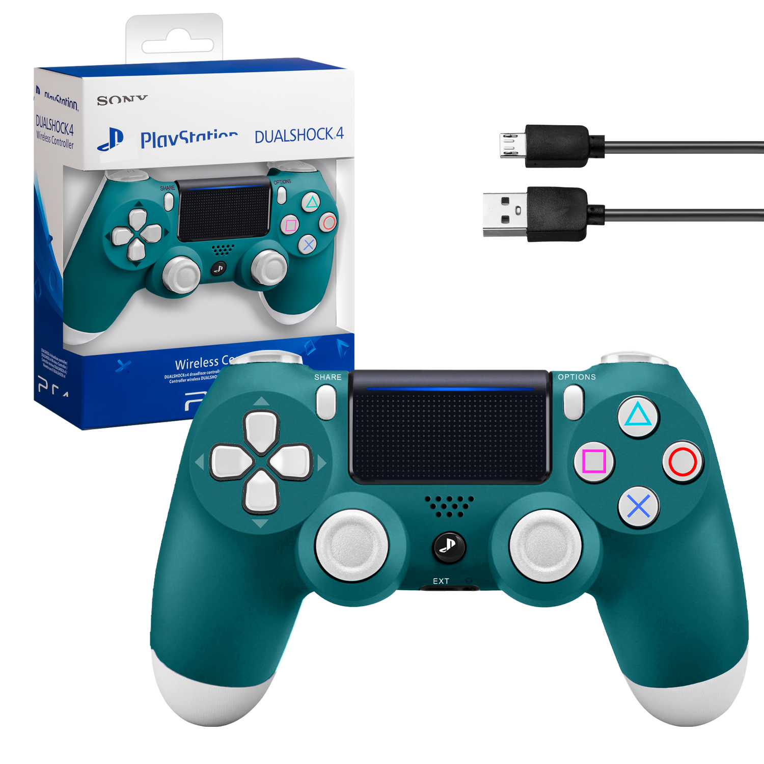 Джойстик PS4 DualShock беспроводной A темно-зеленый (logo)