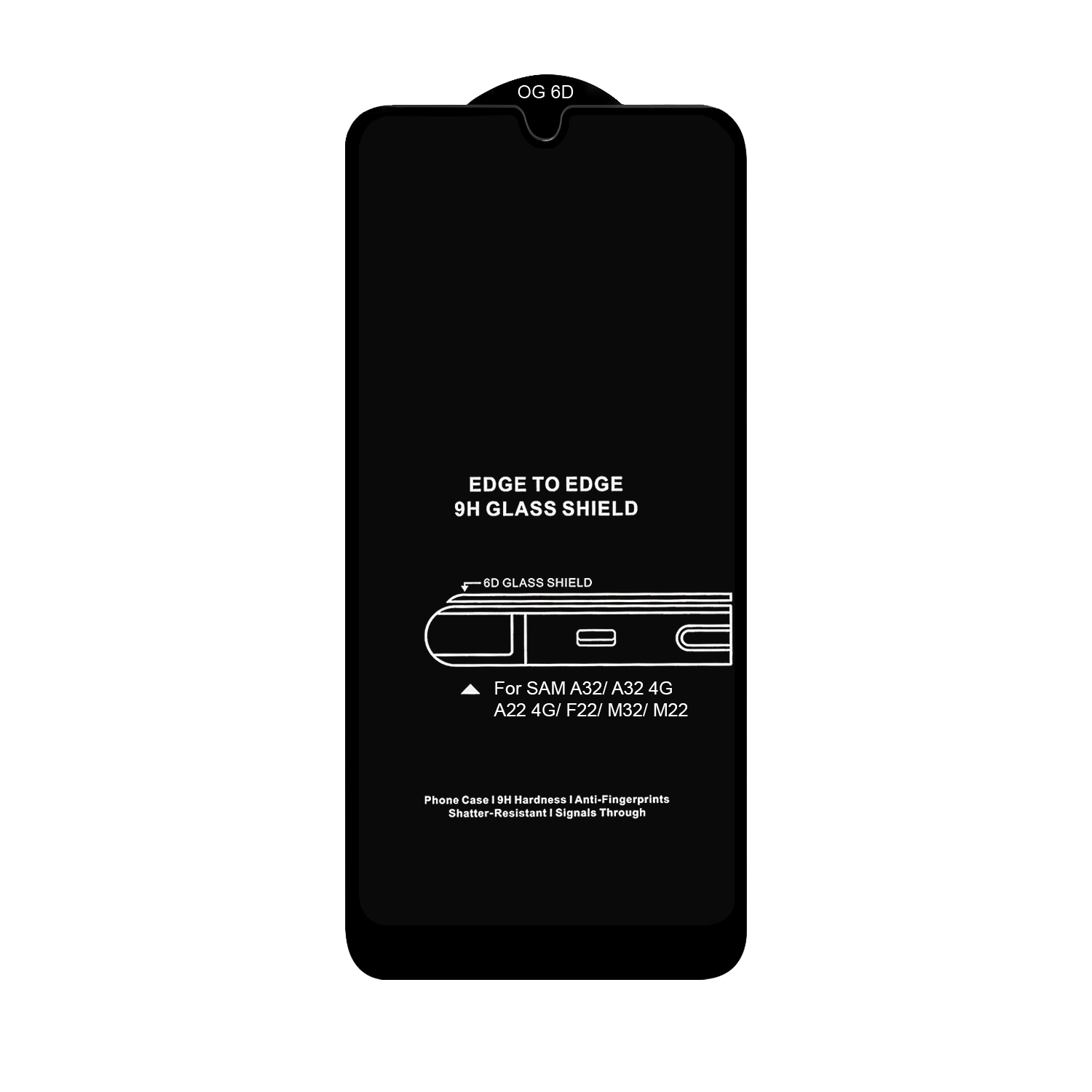 Защитное стекло Samsung A31/A32 4G Black 6D без упаковки