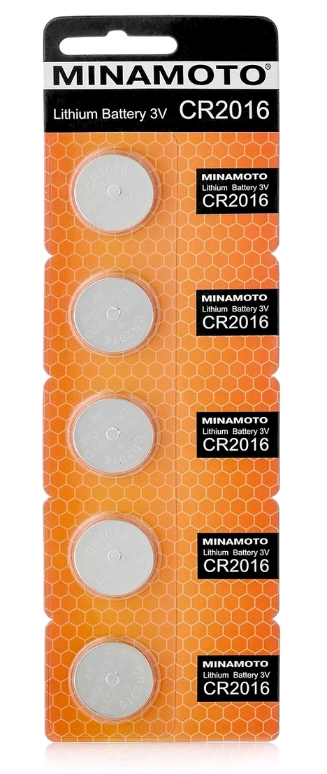 Батарейка Minamoto CR2016 BL5 Lithium 3V (5/100/5000) 5 шт/блистер